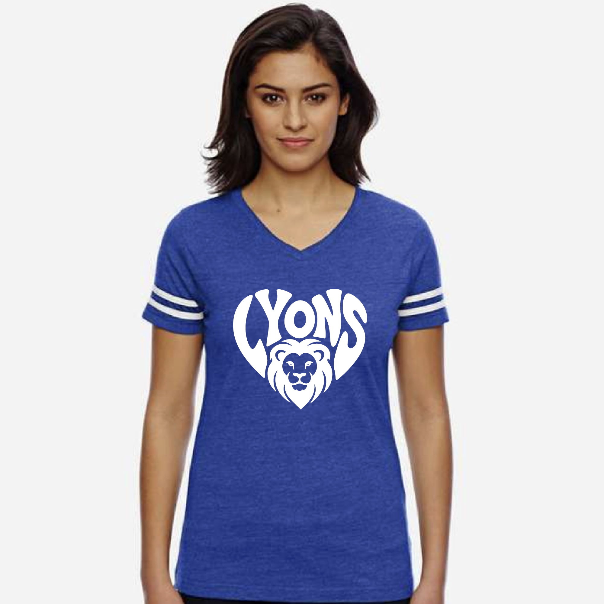 Lyons Heart Women's V-Neck Fine Jersey Tee