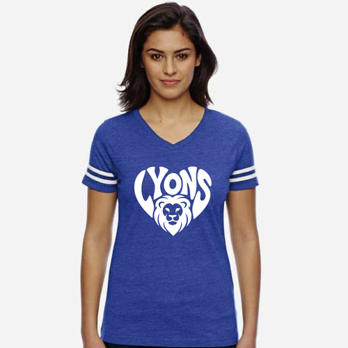 Lyons Heart Women's V-Neck Fine Jersey Tee