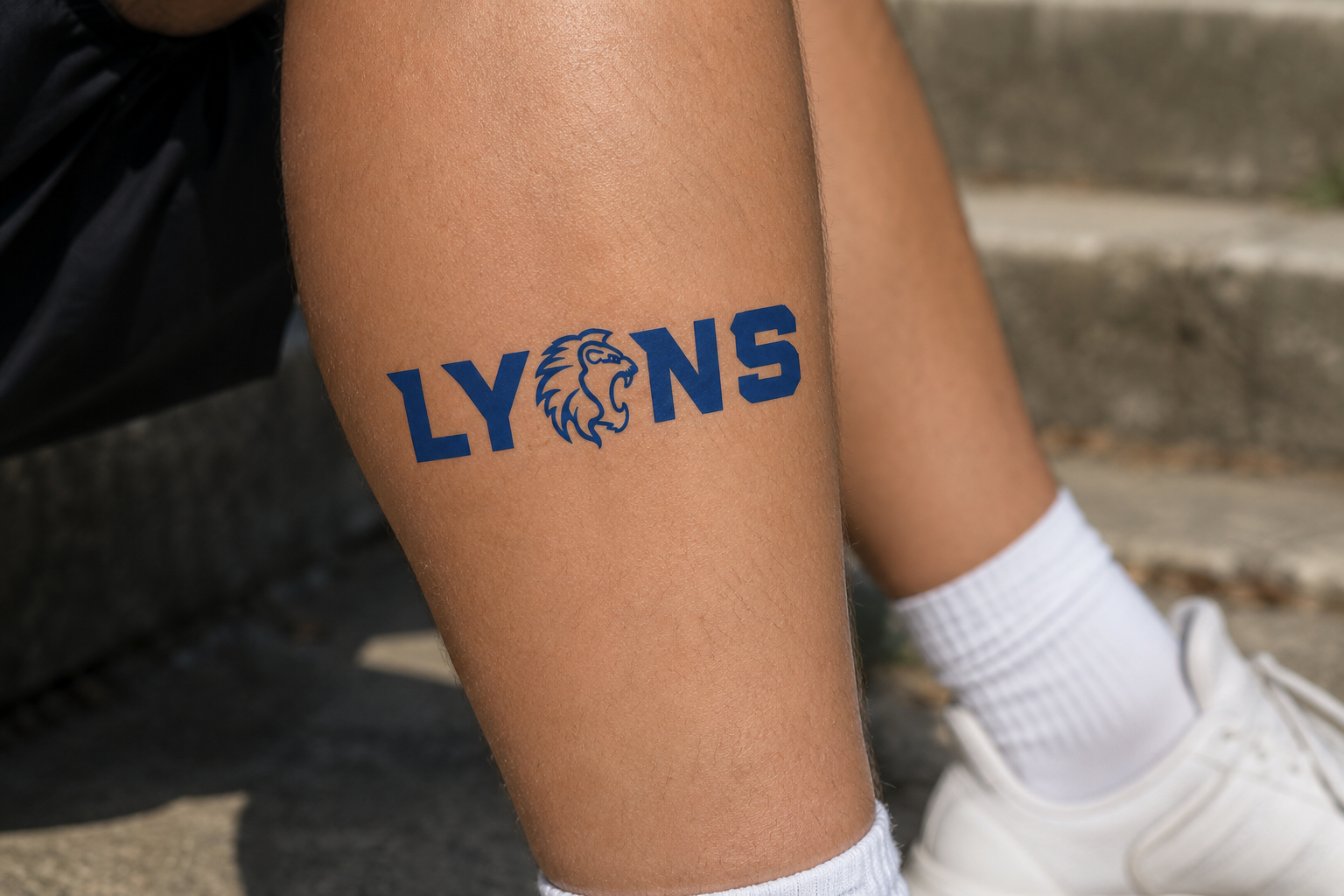 Lyons Mascot Temporary Tattoo 4" x 1"