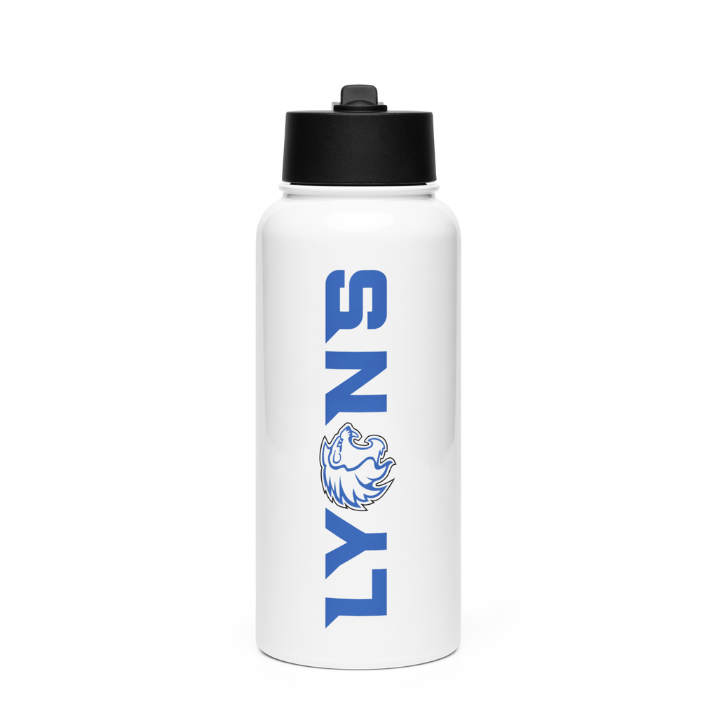 Lyons Stainless steel water bottle with a straw lid