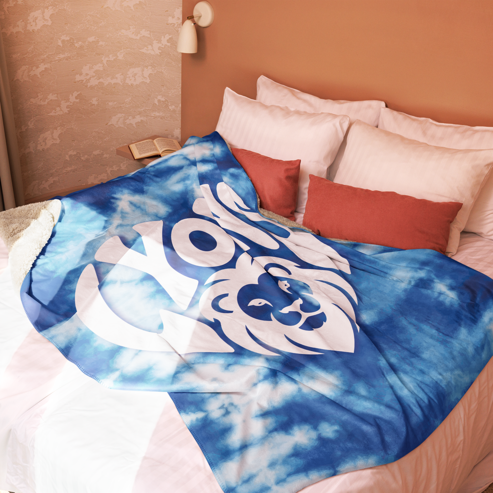Lyons Heart Sherpa blanket
